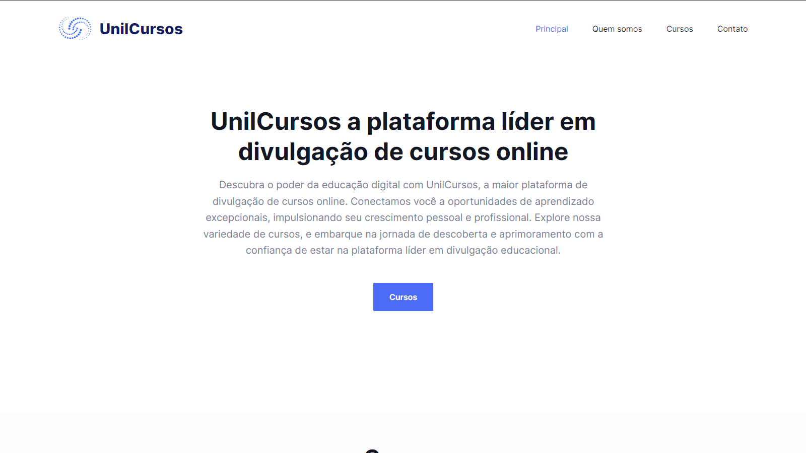 Print da home UnilCursos
